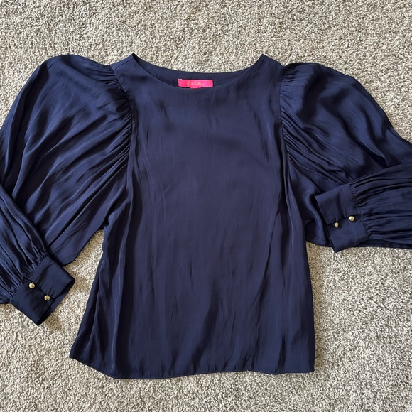 Lilly Pulitzer Tops - Lilly Pulitzer Midnight Blue Blouse